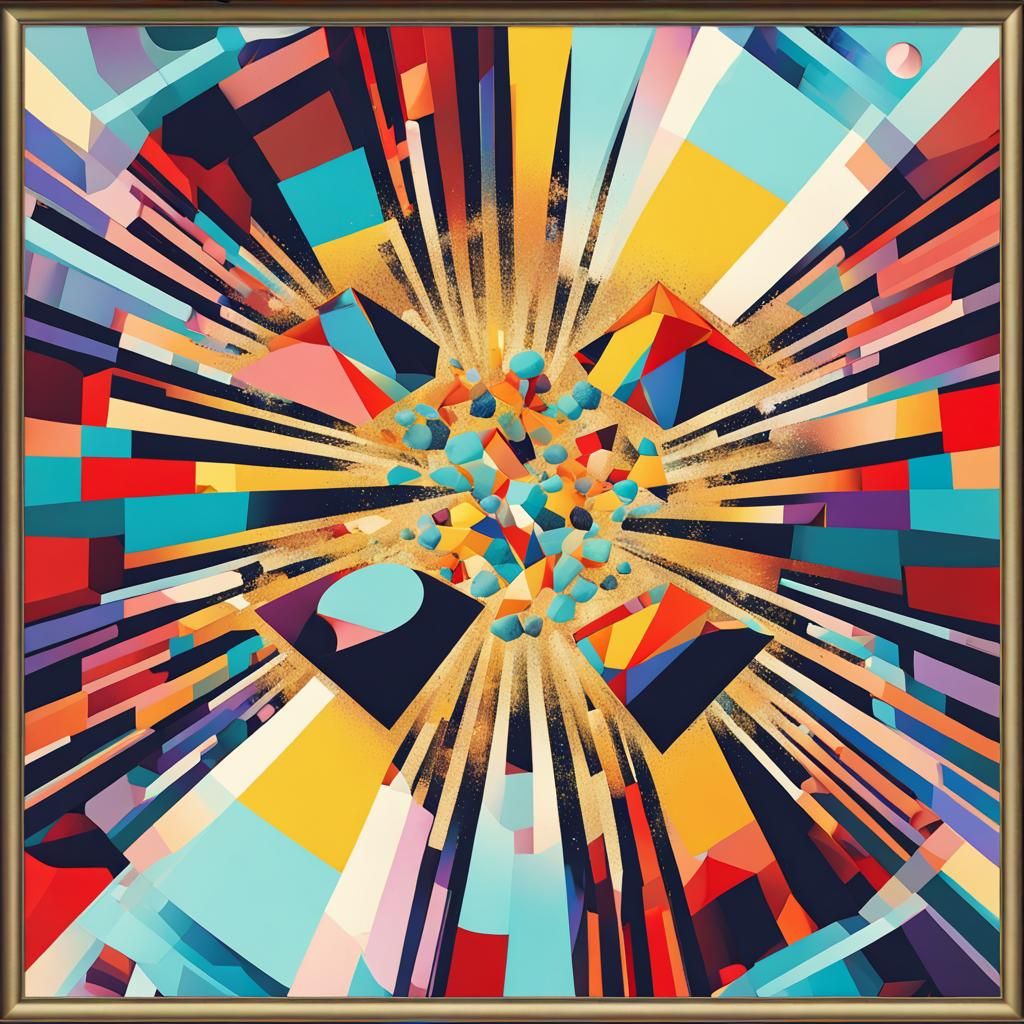 Sparkling Rocks in Geometric Pop Art Style