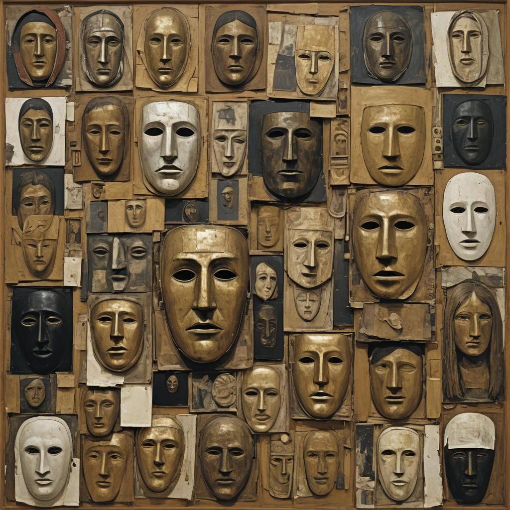 Iconoclast's Truth: Masks in Mixed Media Style