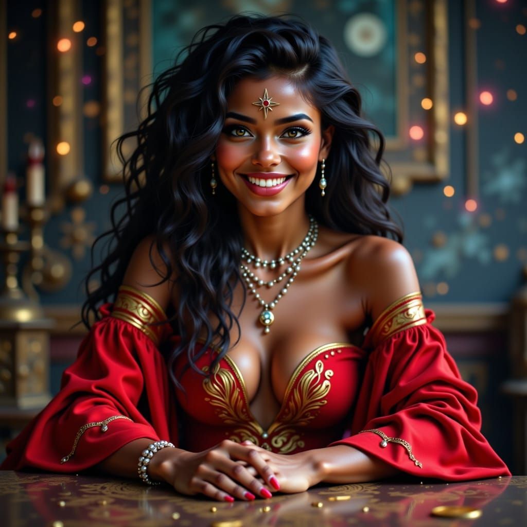 Beautiful Sorceress in Galactic Outer Space