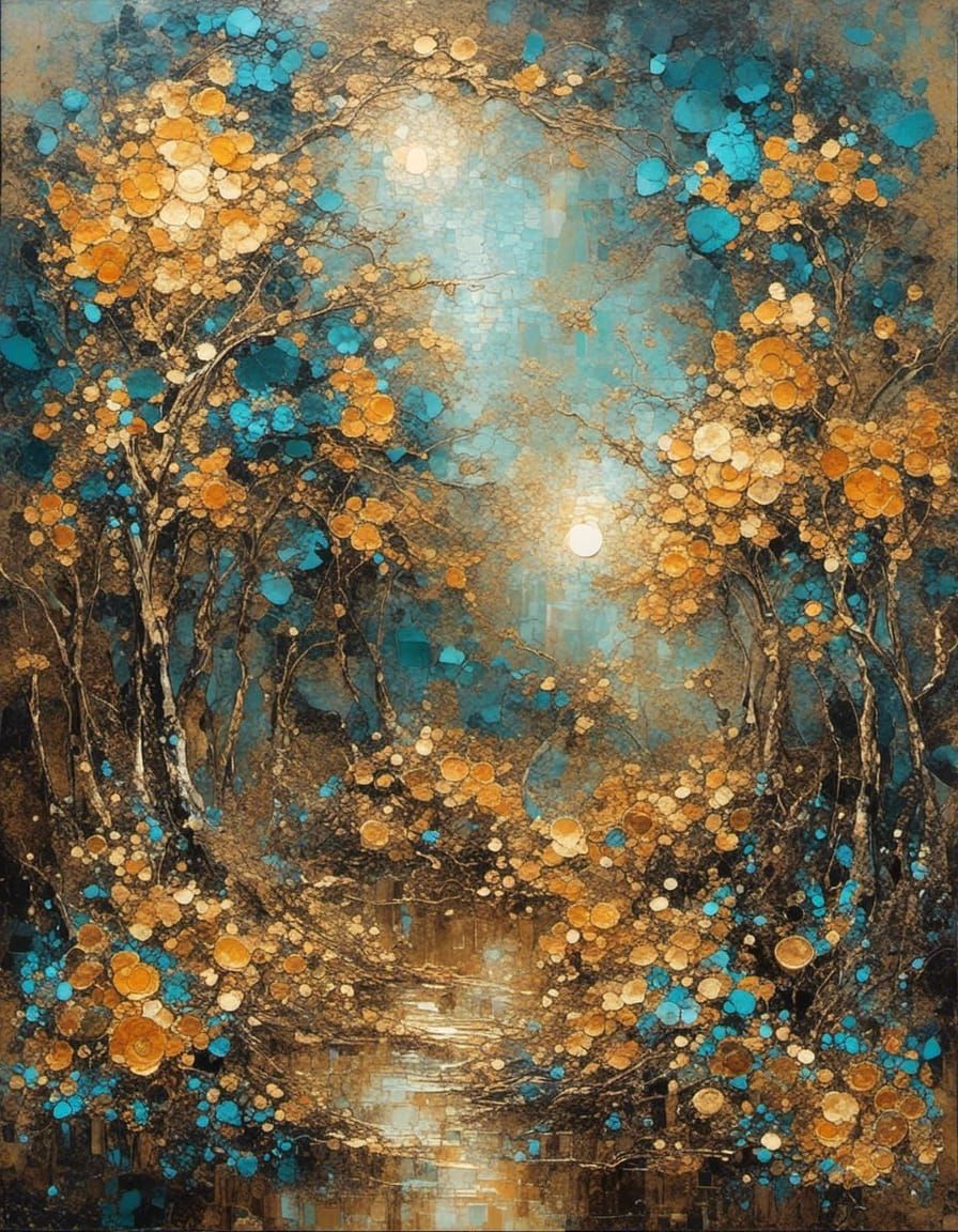 Cat and Lotus in Elaborate Mehndi Style