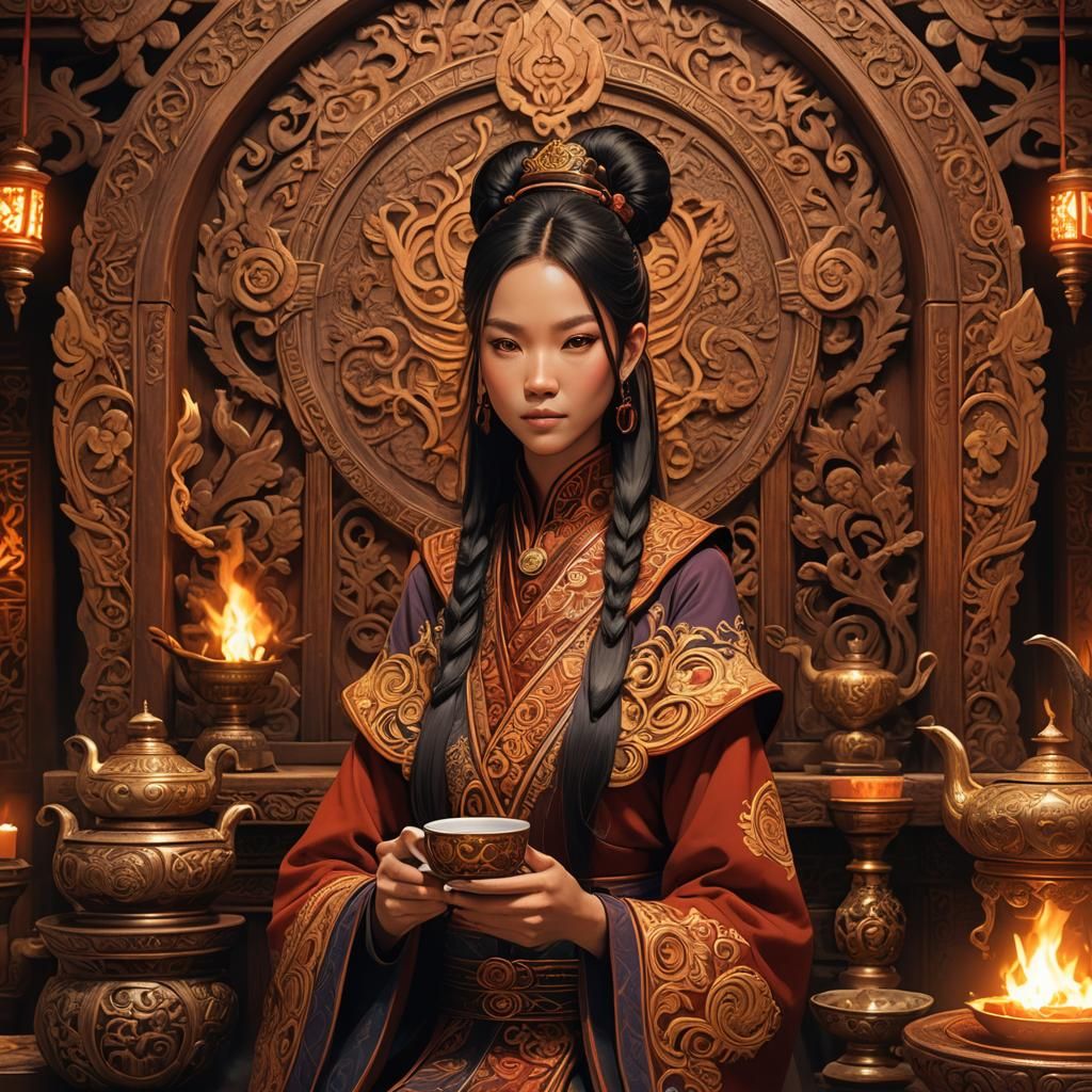 Fire Nation Mayor's Tea Ceremony: Fantasy Concept Art