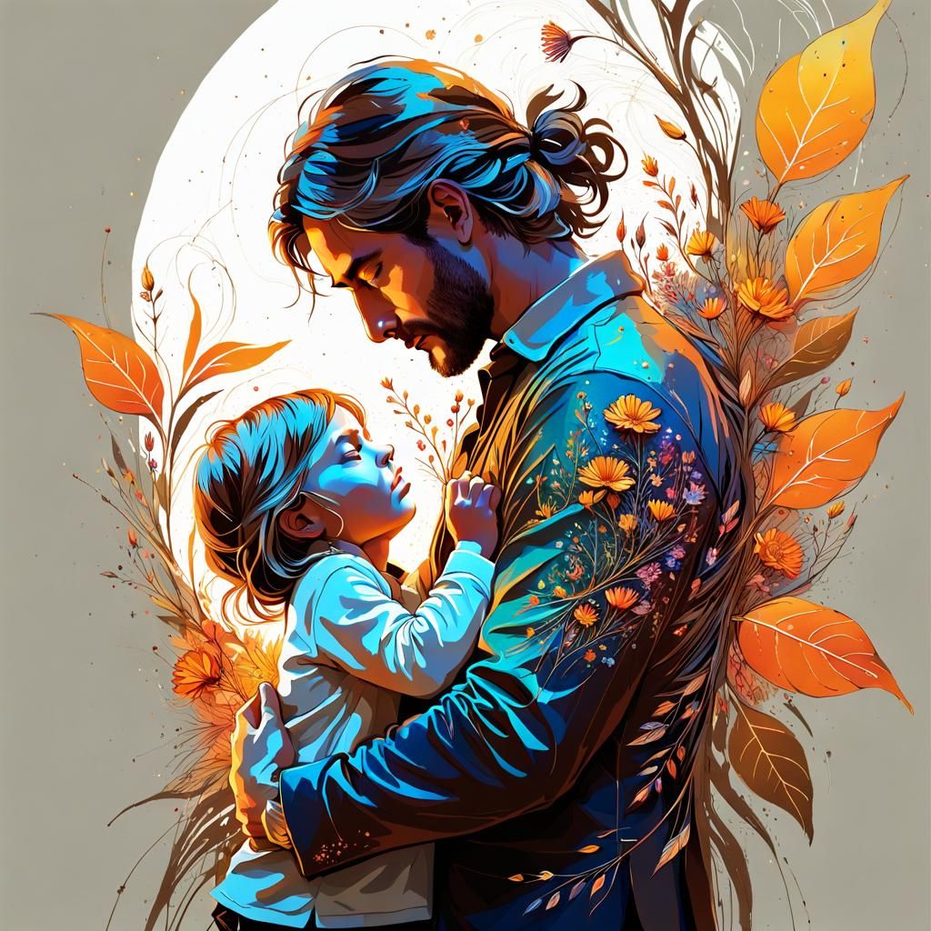 Father and Child in Nature's Embrace