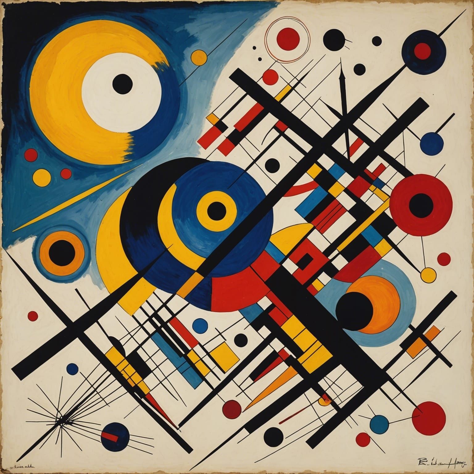 Abstract Geometric Composition in Kandinsky Style