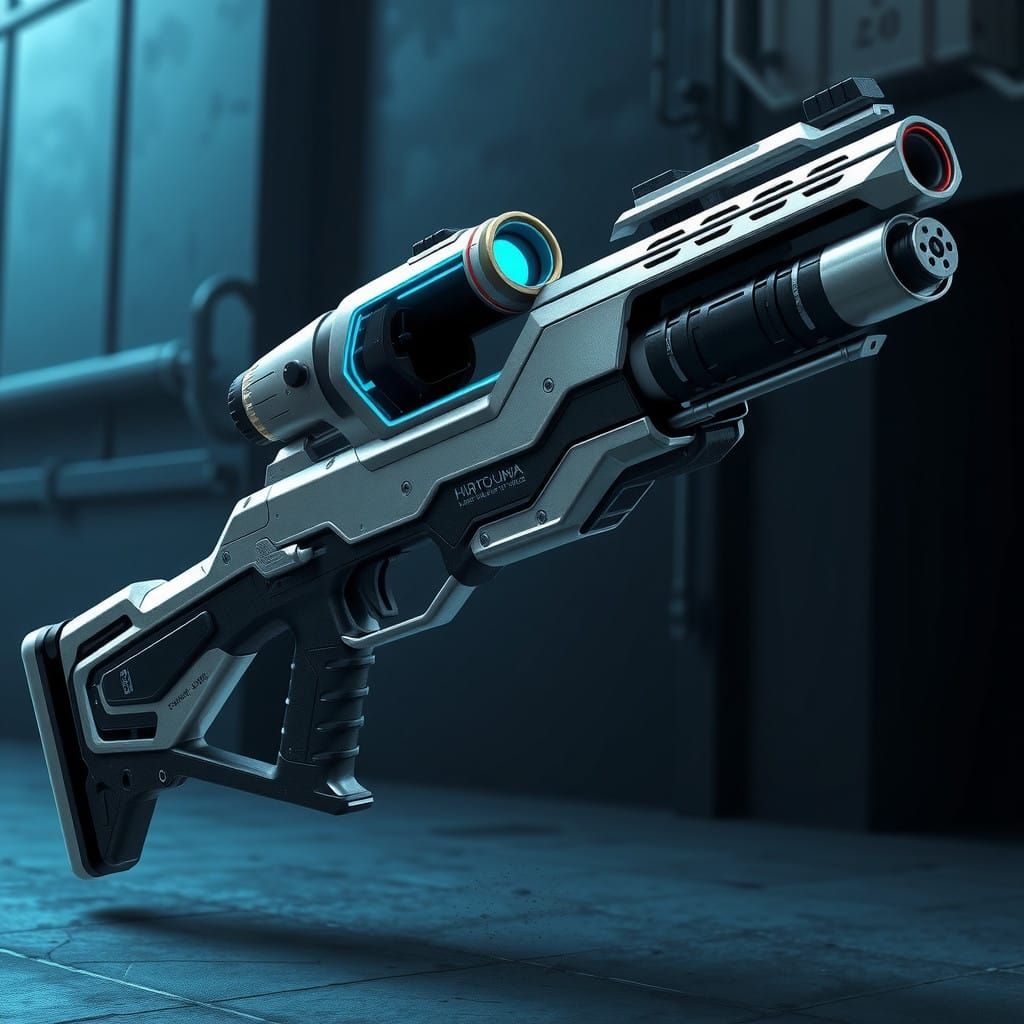 Futuristic Riot Shotgun in Metallic Silver and Matte Black