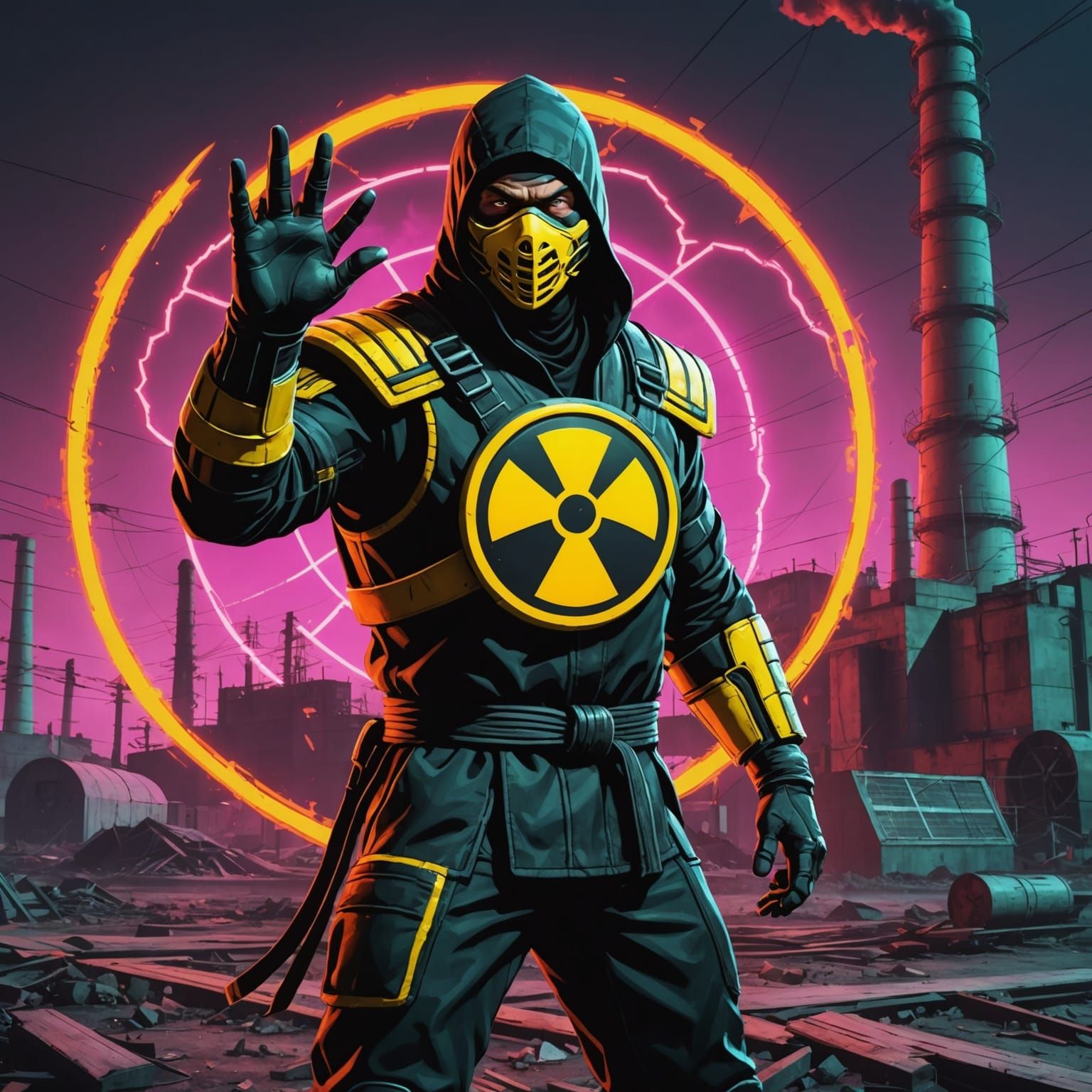 Radioactive Ninja in Chernobyl: Digital Rendering