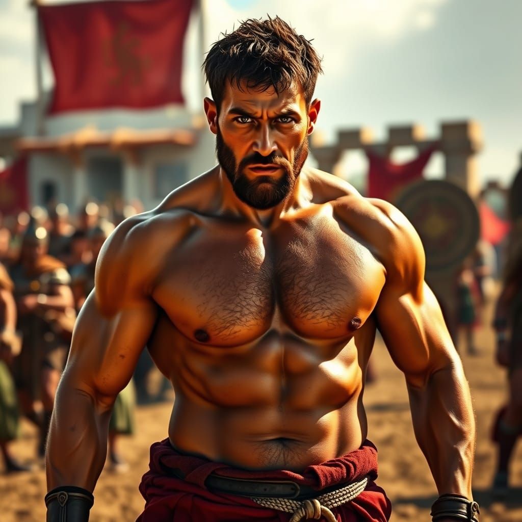 Ancient Warrior in Powerful Stance