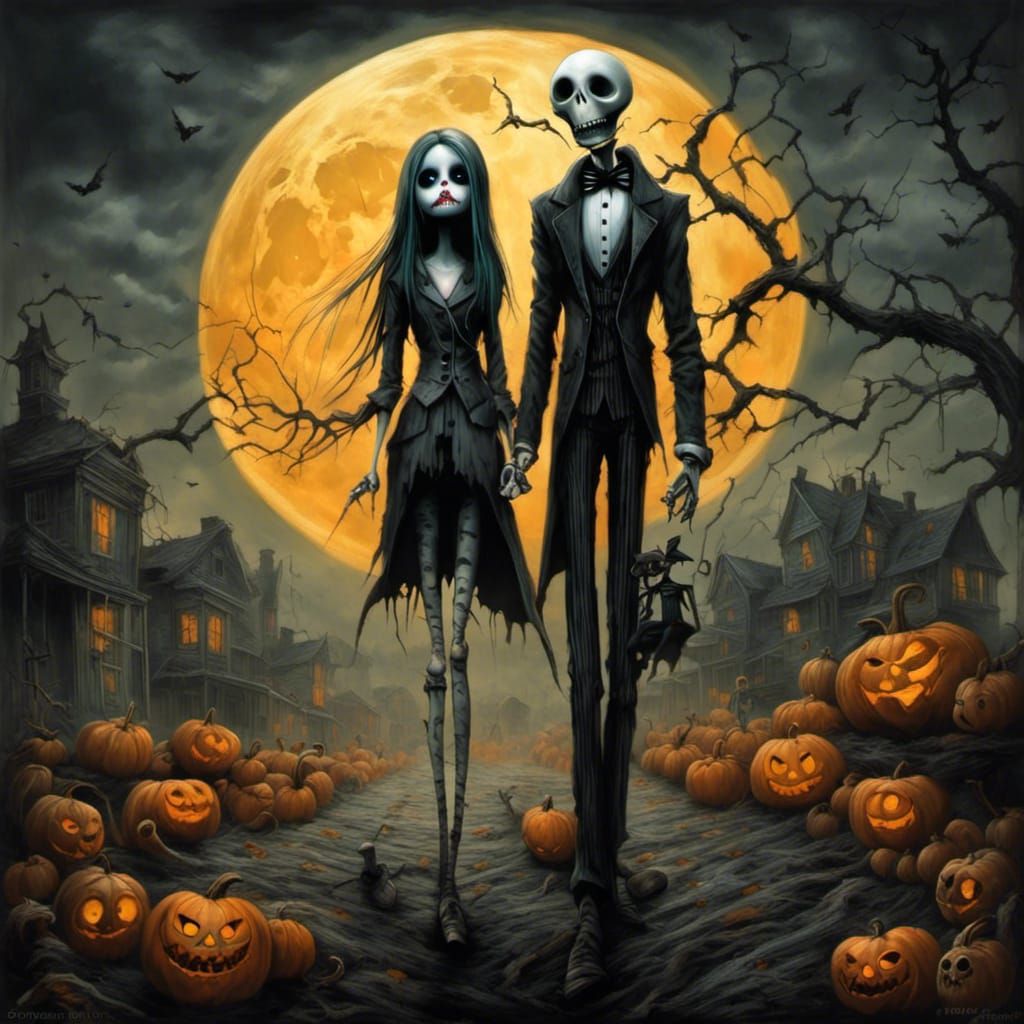 Nightmare Before Christmas: Jack and Sally Pumpkins