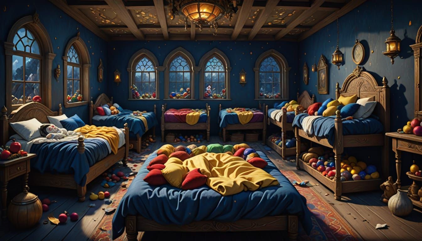 Snow White and Dwarves: Hyperrealistic Concept Art