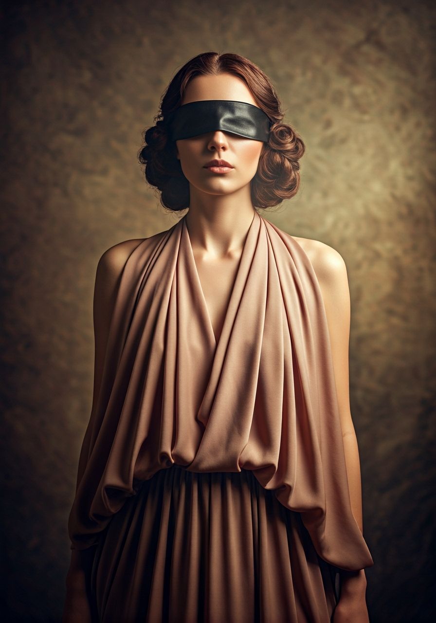 Mysterious Woman in Ethereal Mist and Silk