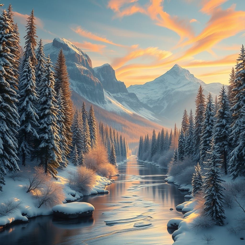 Winter Wonderland in a Photorealistic Landscape