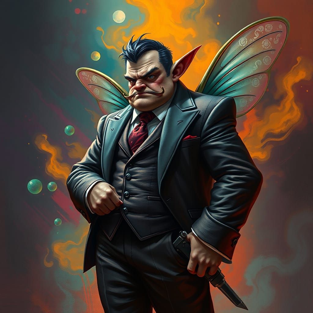 Imposing Fairy Mafioso in Film Noir Style