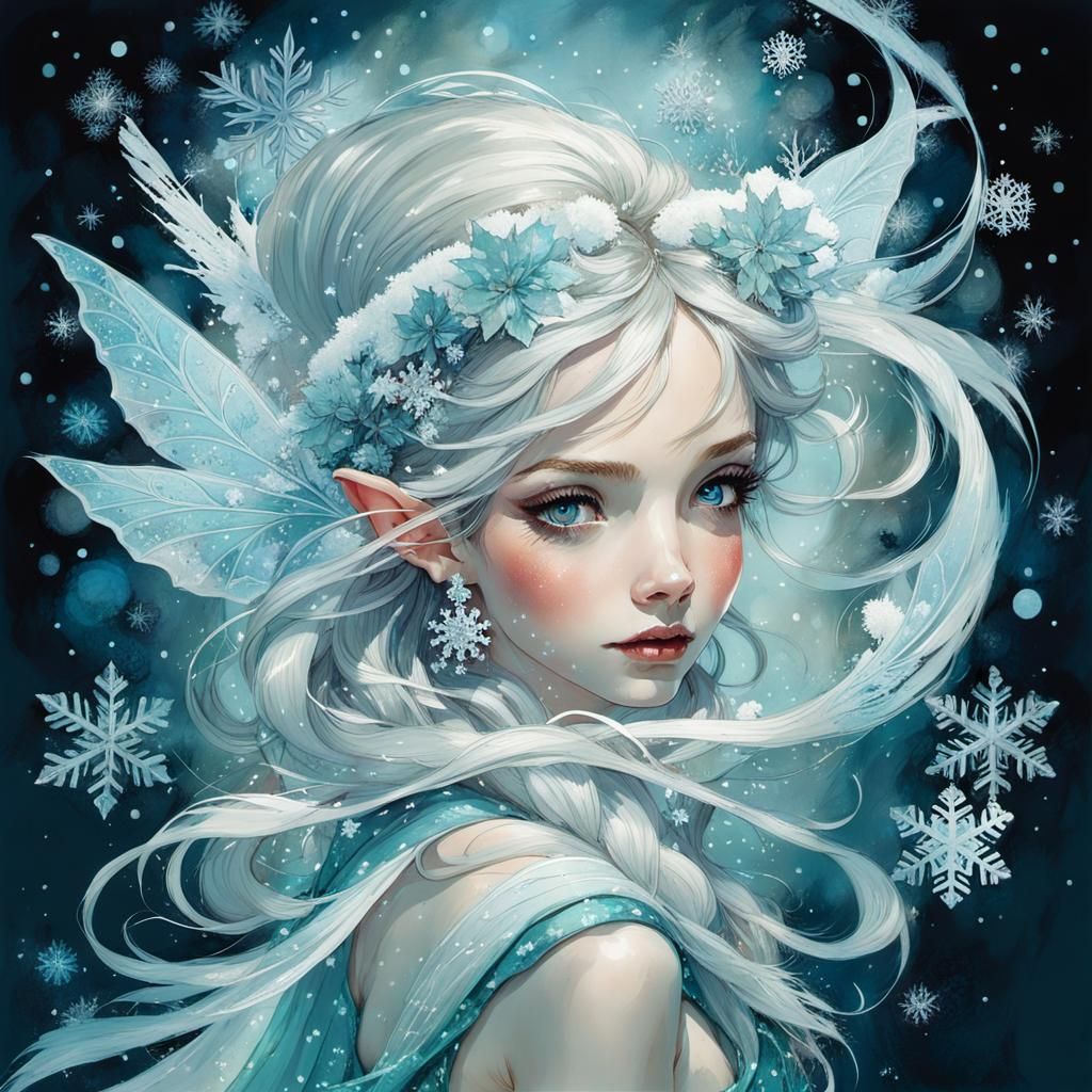 Enchanting Elf Dance in Stylized Watercolor Art