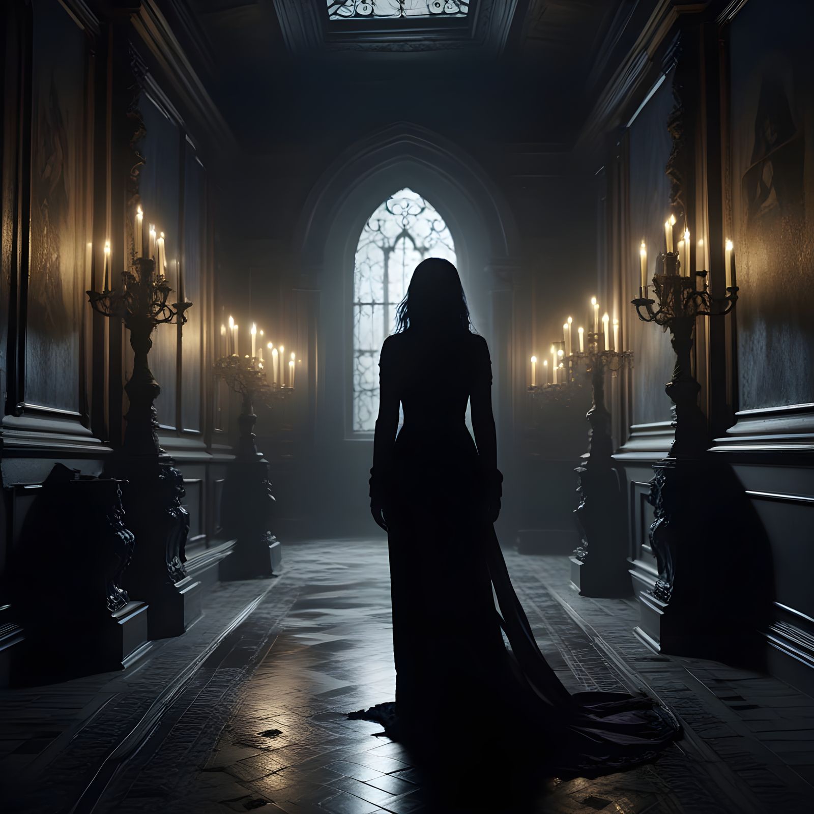 Epic Fantasy Women in a Dark Mansion