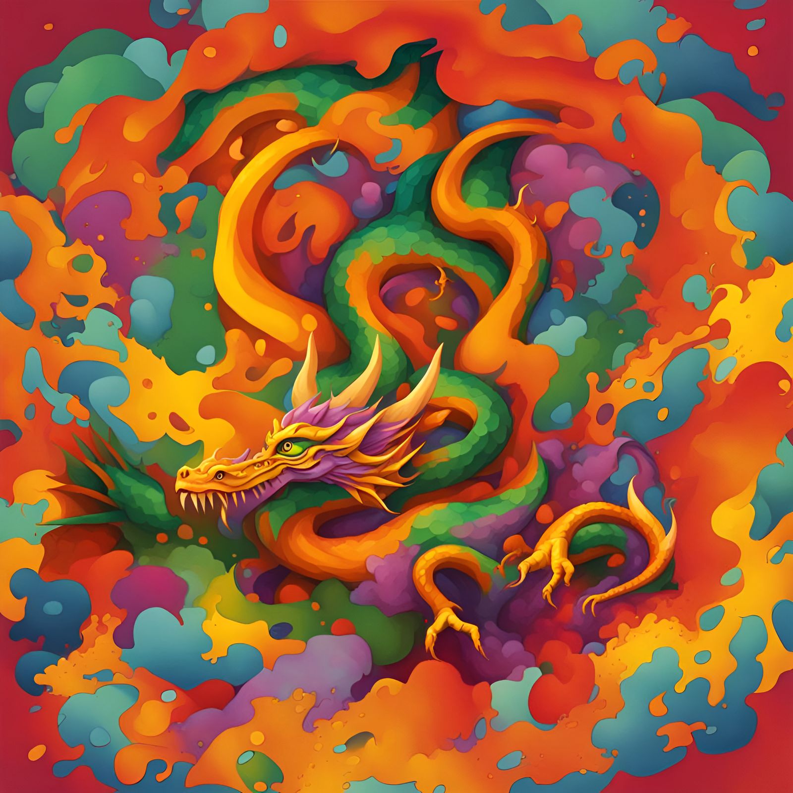 Dragon Splash Art Portrait