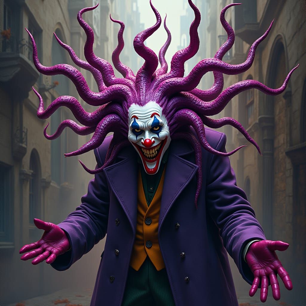 Pinhead Joker Fusion in Beksiński-Giger Style