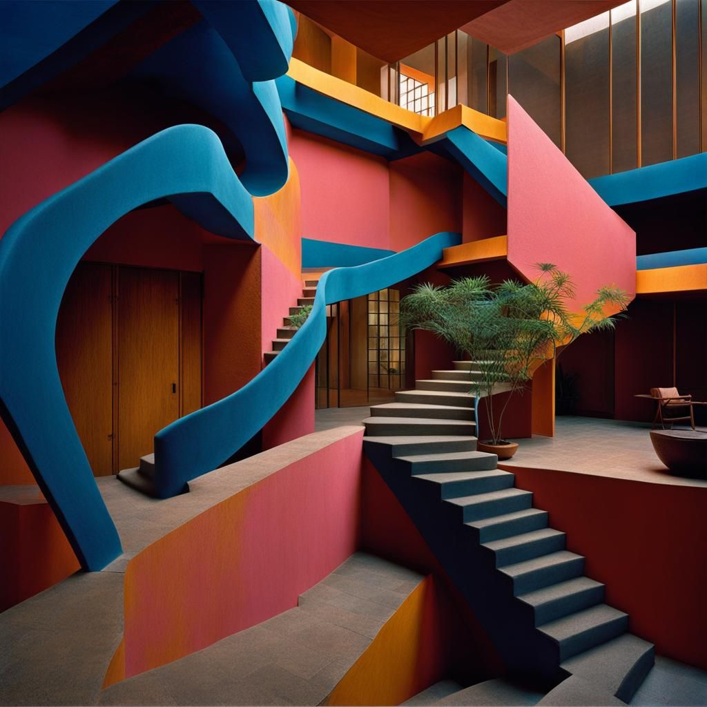 Luis Barragan Inspired House Interior Photograph