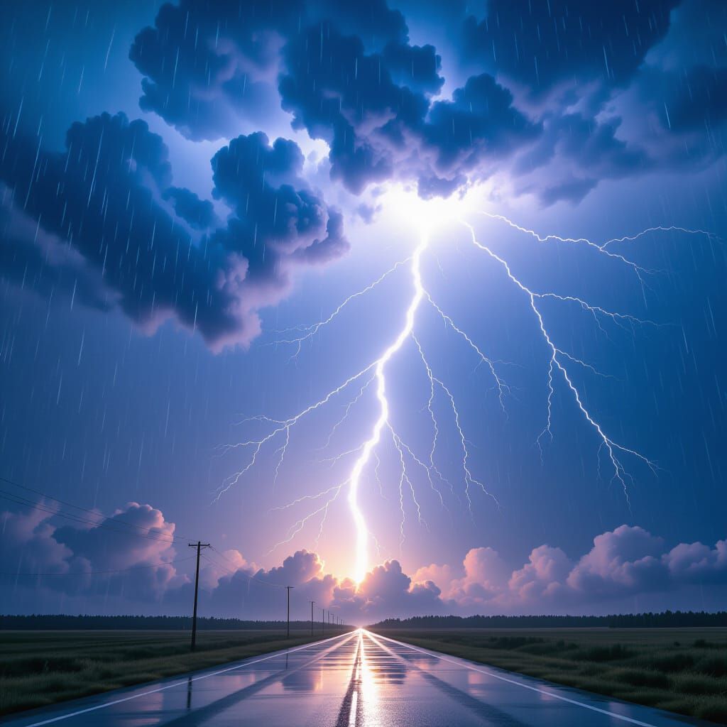 Extreme Supercell Thunderstorm in a Cinematic Style
