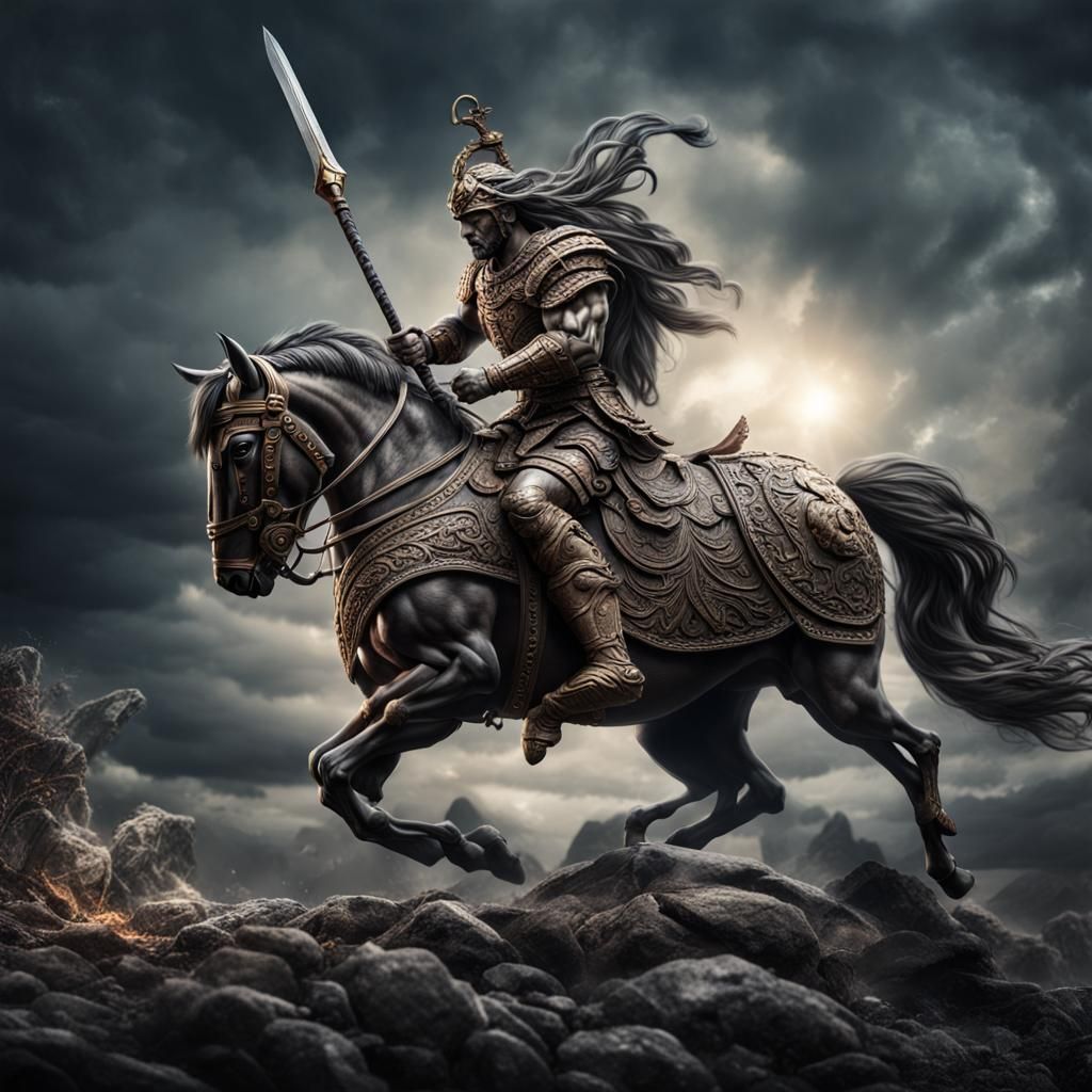 Hyperrealistic Centaur Warrior in HDR