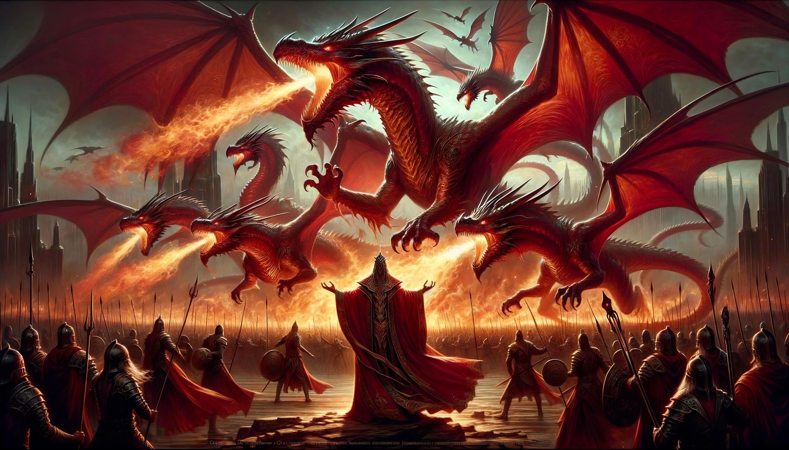 Ten Red Dragons Materialize on Battlefield