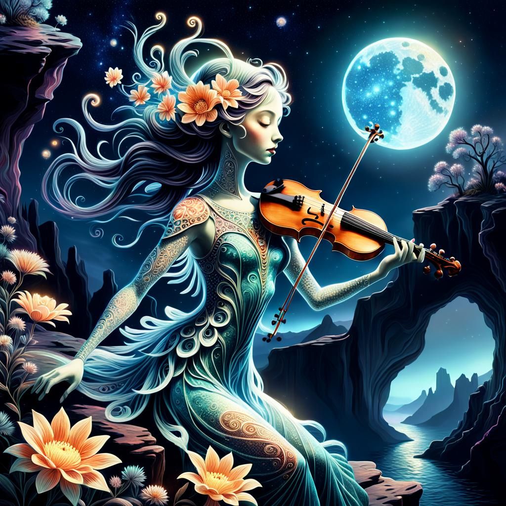 Petal-featured humanoid cosmic flower Spirit