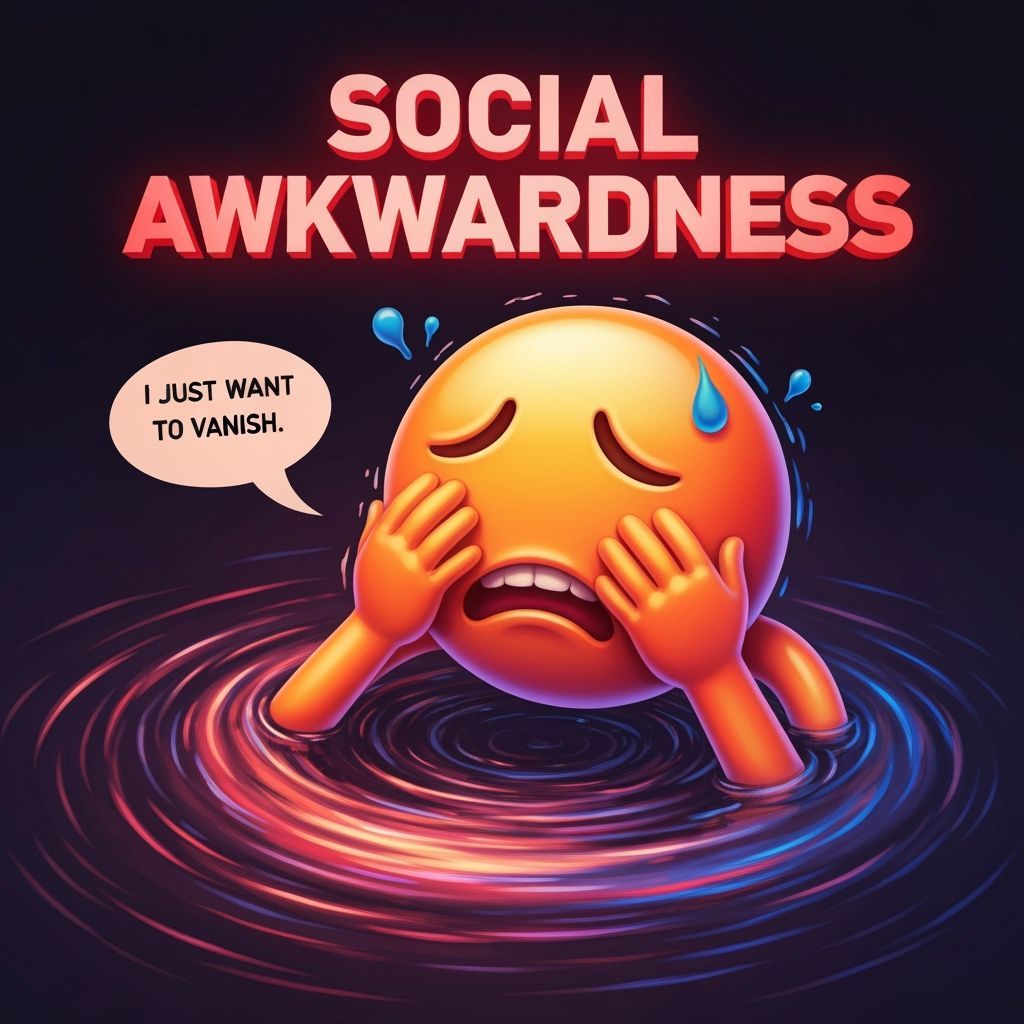 Embarrassed Emoji Vanishing in Shame Vortex