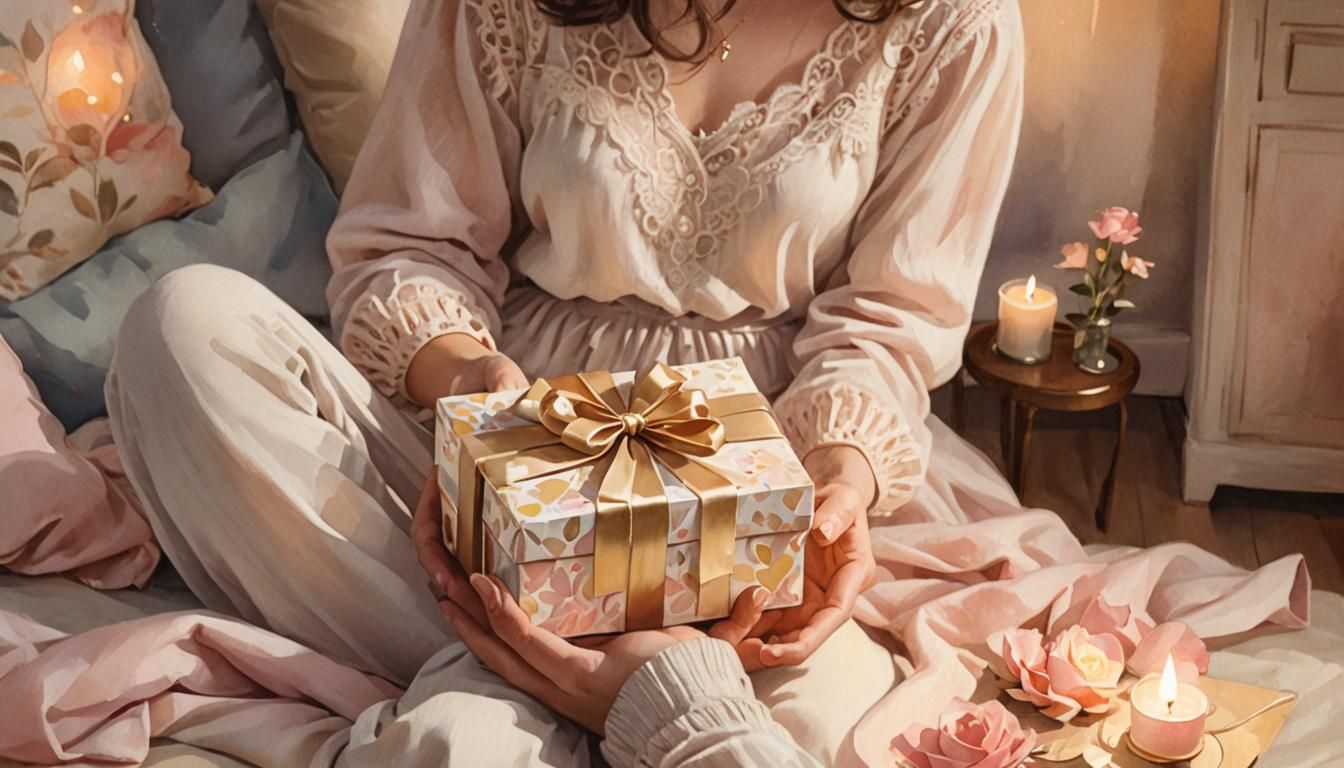 Romantic Heart Gift in Cozy Impressionistic Watercolor