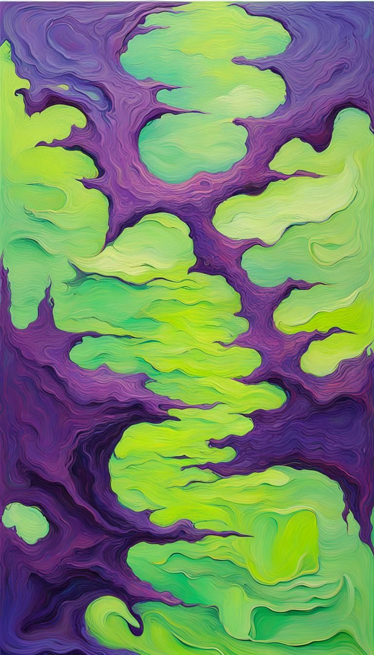 Abstract Neon Painting in Expressionist Style