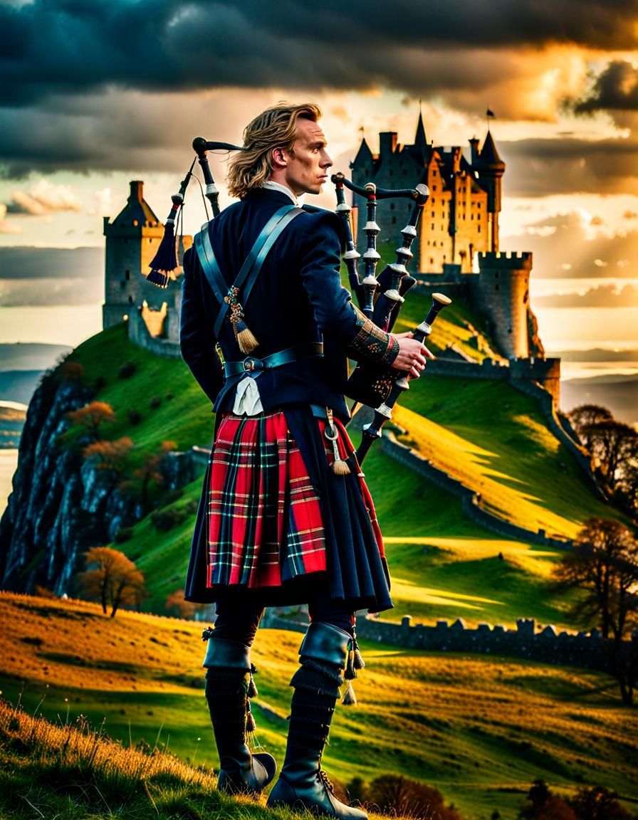 The Scottish Bagpipe Player