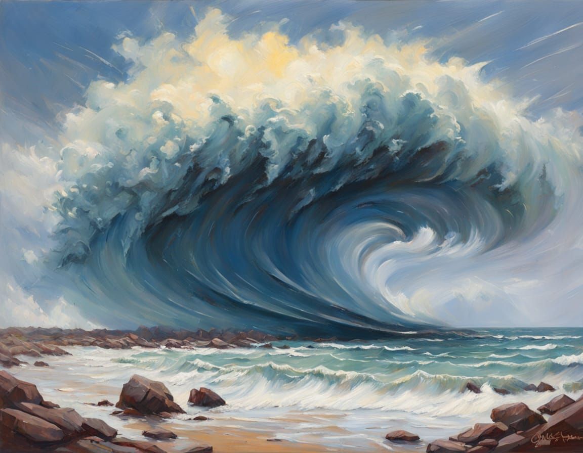 Vortex Storm in Whirling Oil Paint