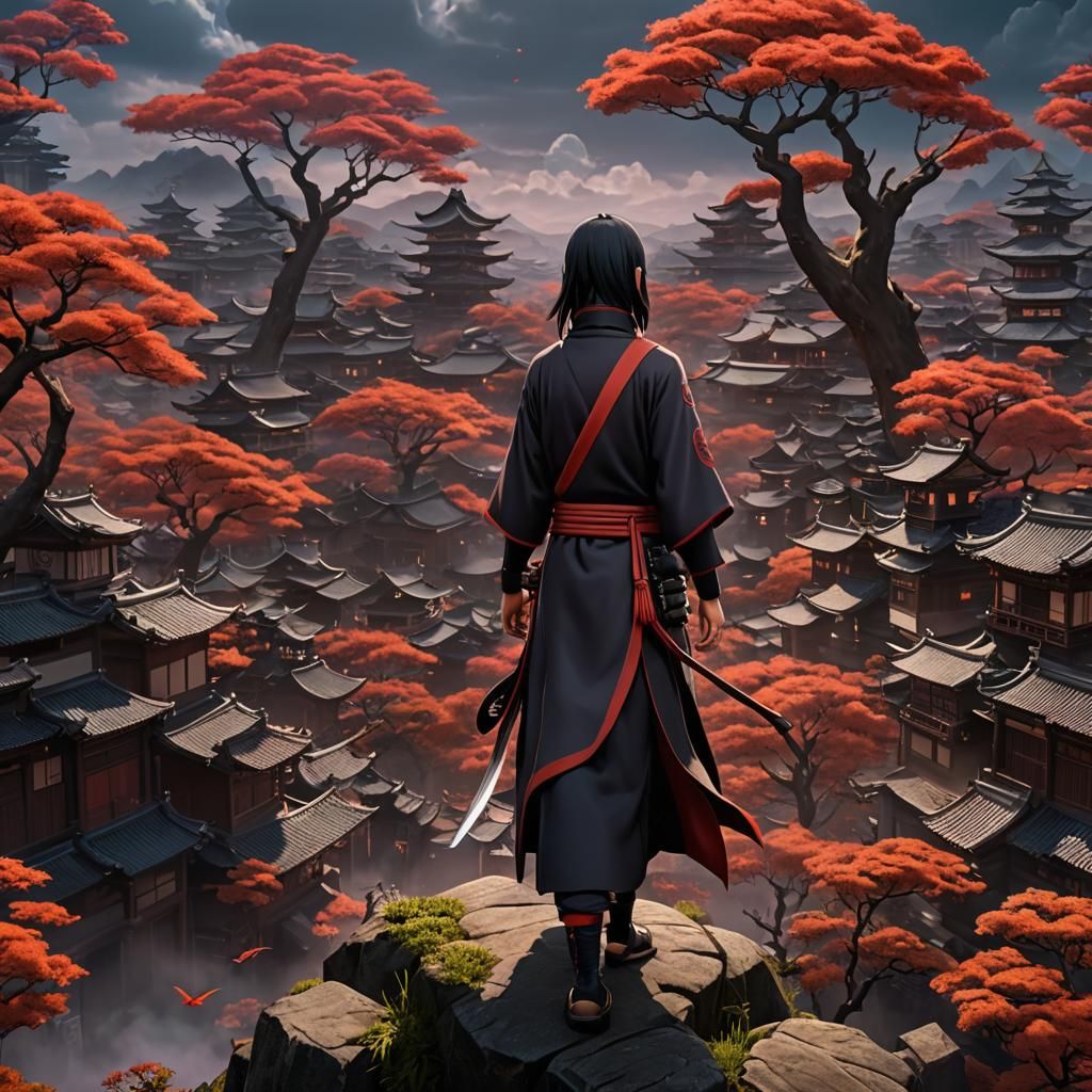 Itachi from Naruto: Detailed Matte Painting