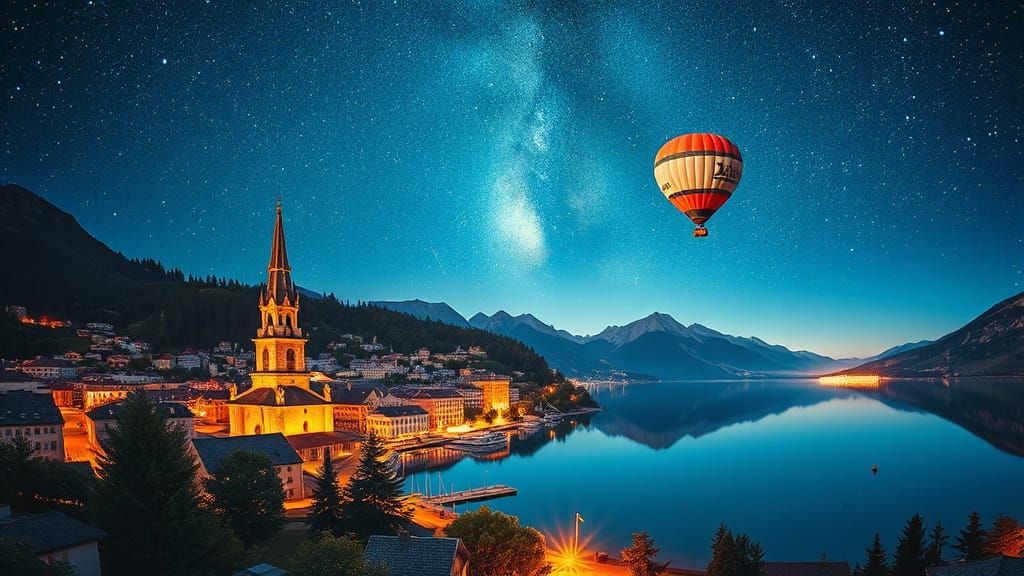 Interlaken Starry Night Holographic Astral Illustration