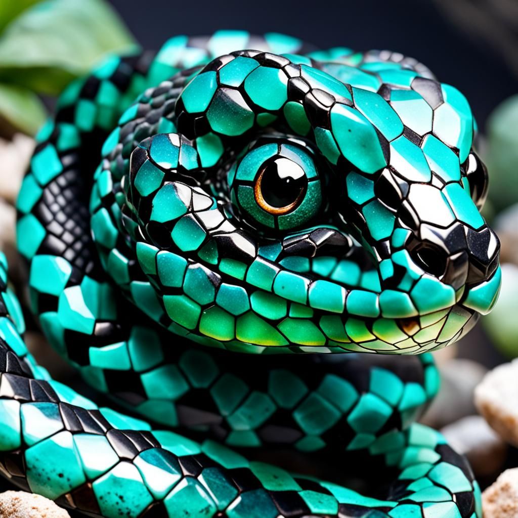 Gemstone Baby Serpent Close-Up