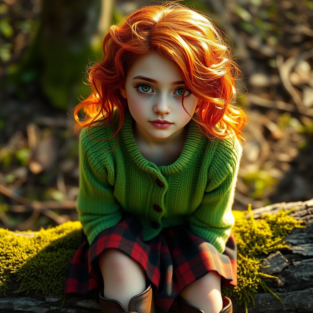 Elegant Irish Woman in Earthy Tones, Inspired by Matte Paint...