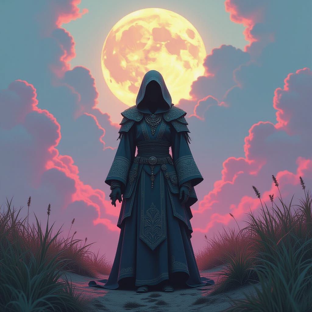 Dreamlike Figure in Surreal Digital Art Style