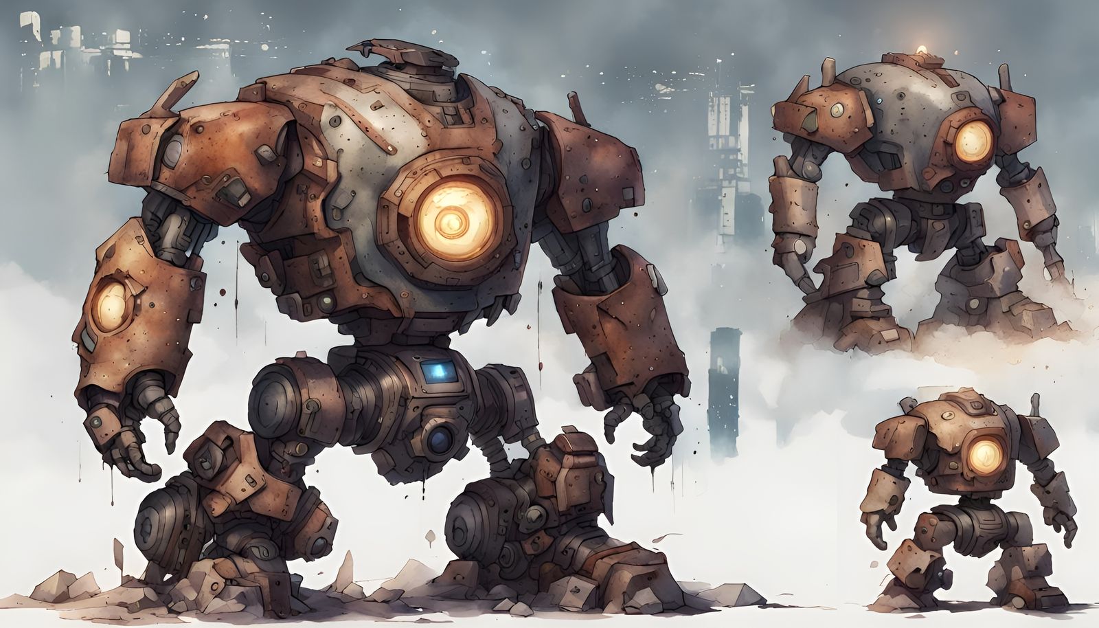 Wild-West Quantum Golem: Hyperdetailed Digital Watercolor Ar...