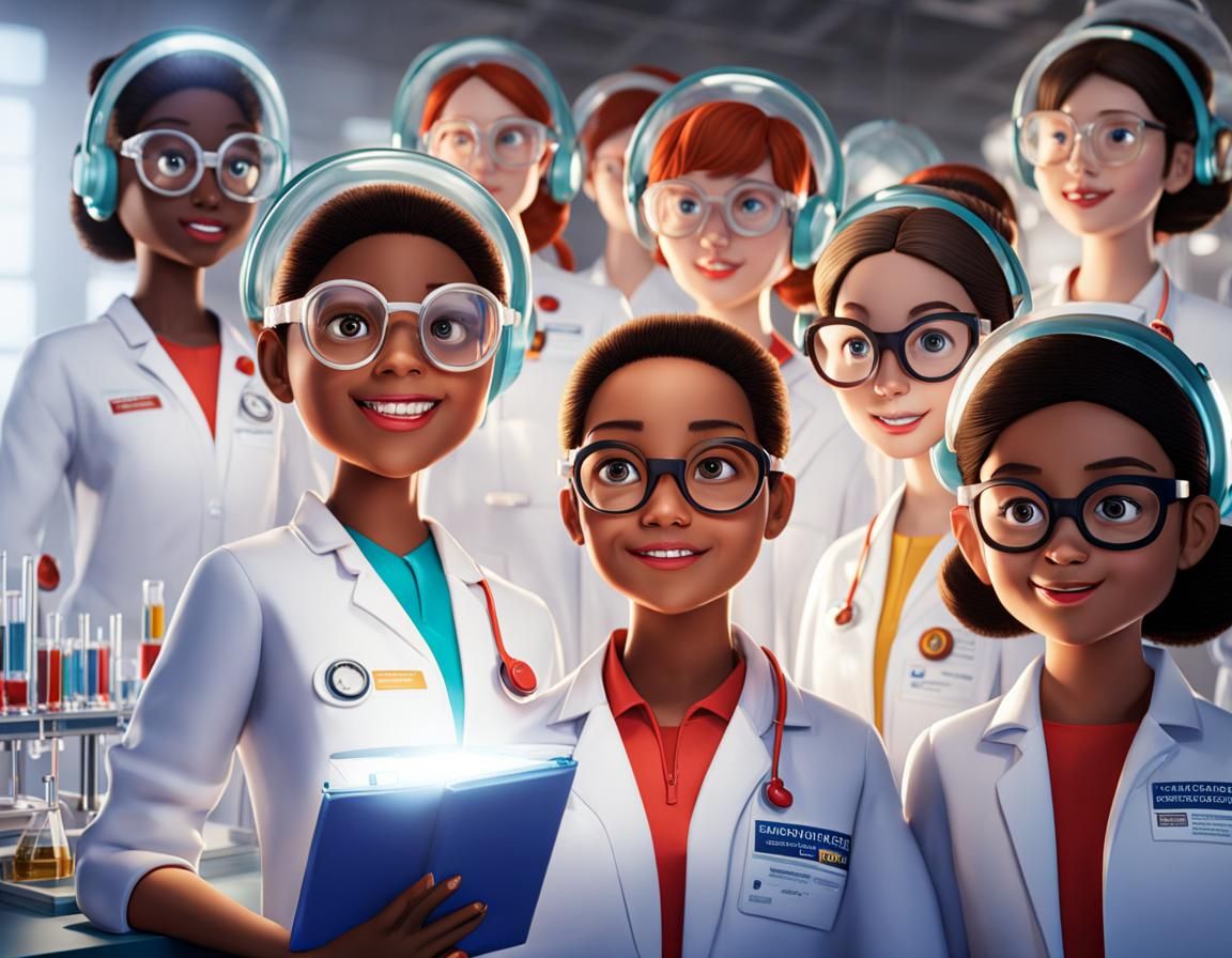 Women in Science: Fantasy CGI in Diorama Laboratory