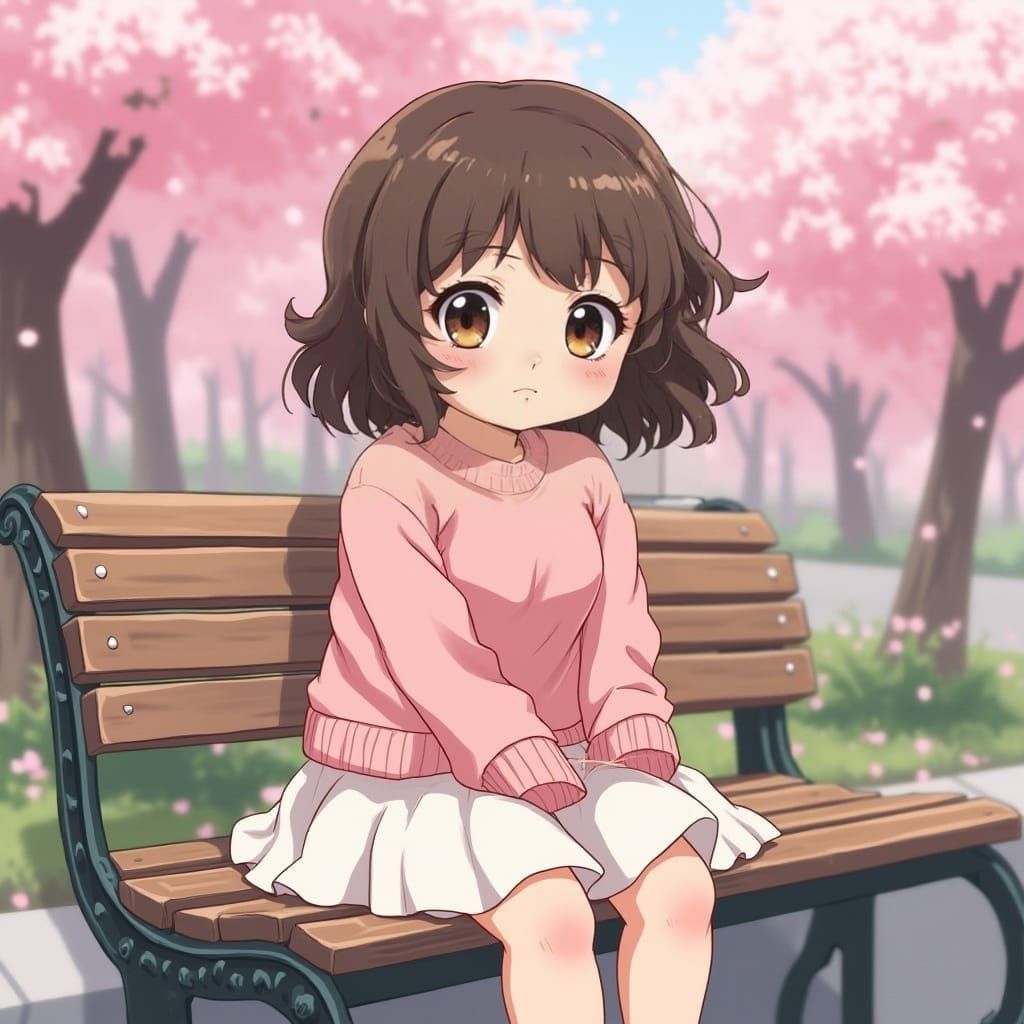 Adorable Anime Woman with Plump Figure