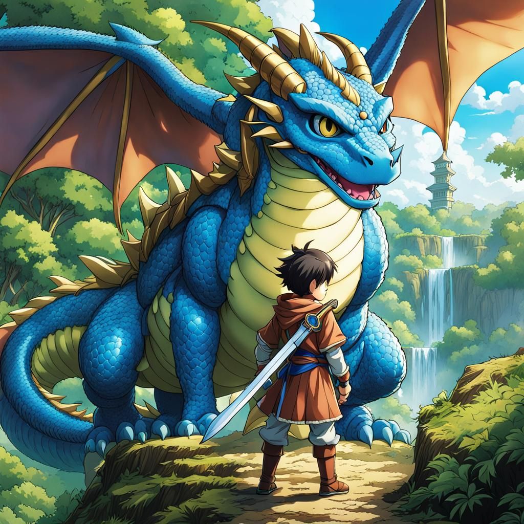 Cute Anime Mage in Dragon Quest Style