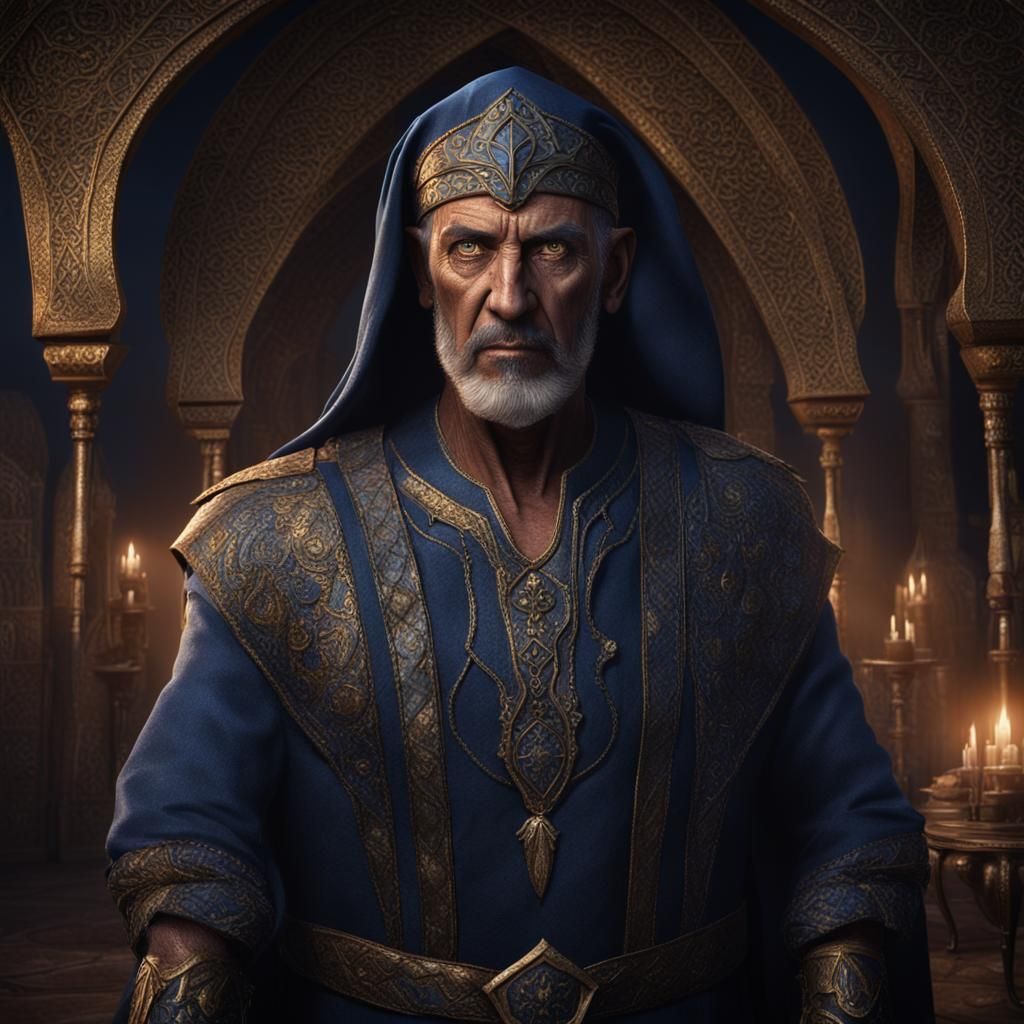 Medieval Royal Court Magician in Dark Fantasy