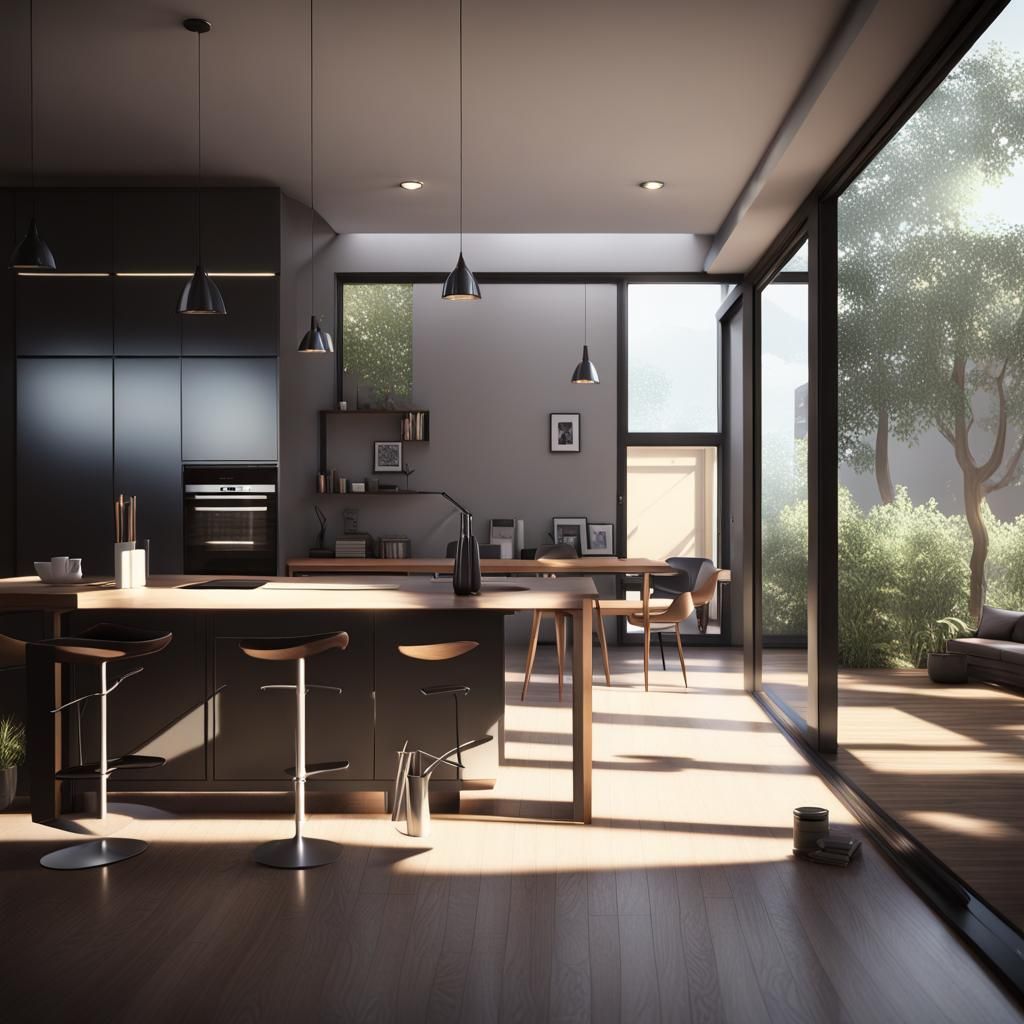 Modern Home in 3D with Shading