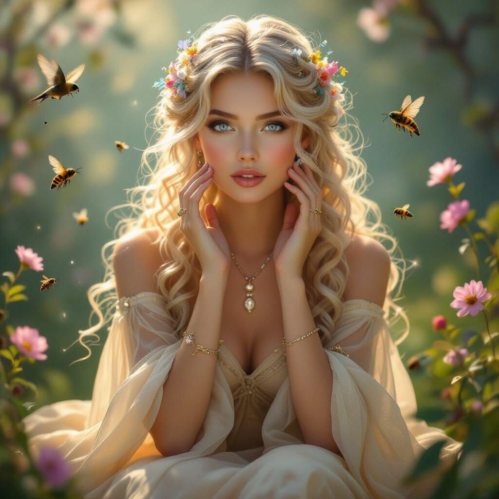 Ethereal Spring Shaman in Dreamy Cinematic Lighting