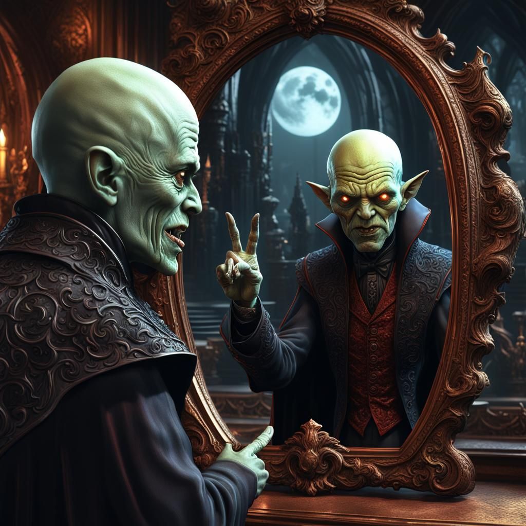 Vampire's Contemptuous Reflection: Digital Matte Painting