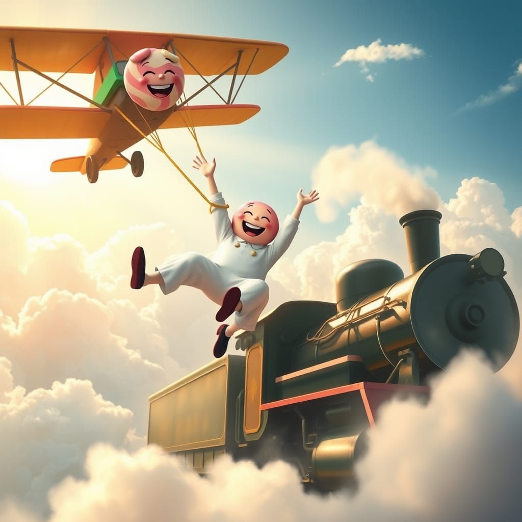 Joyful Lollipop's Whimsical Parachute Landing