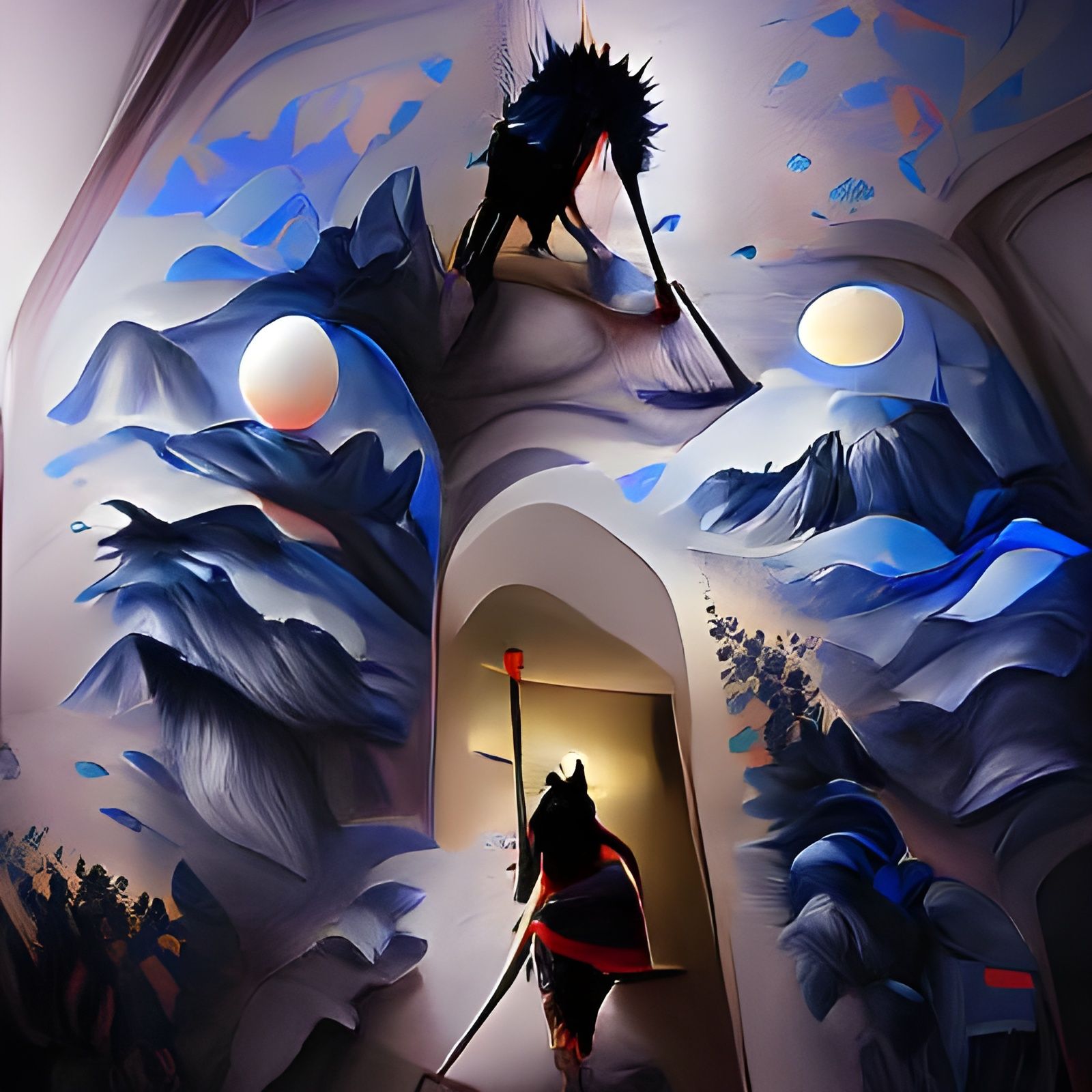 Warrior in Mountain Hall: Digital Illustration