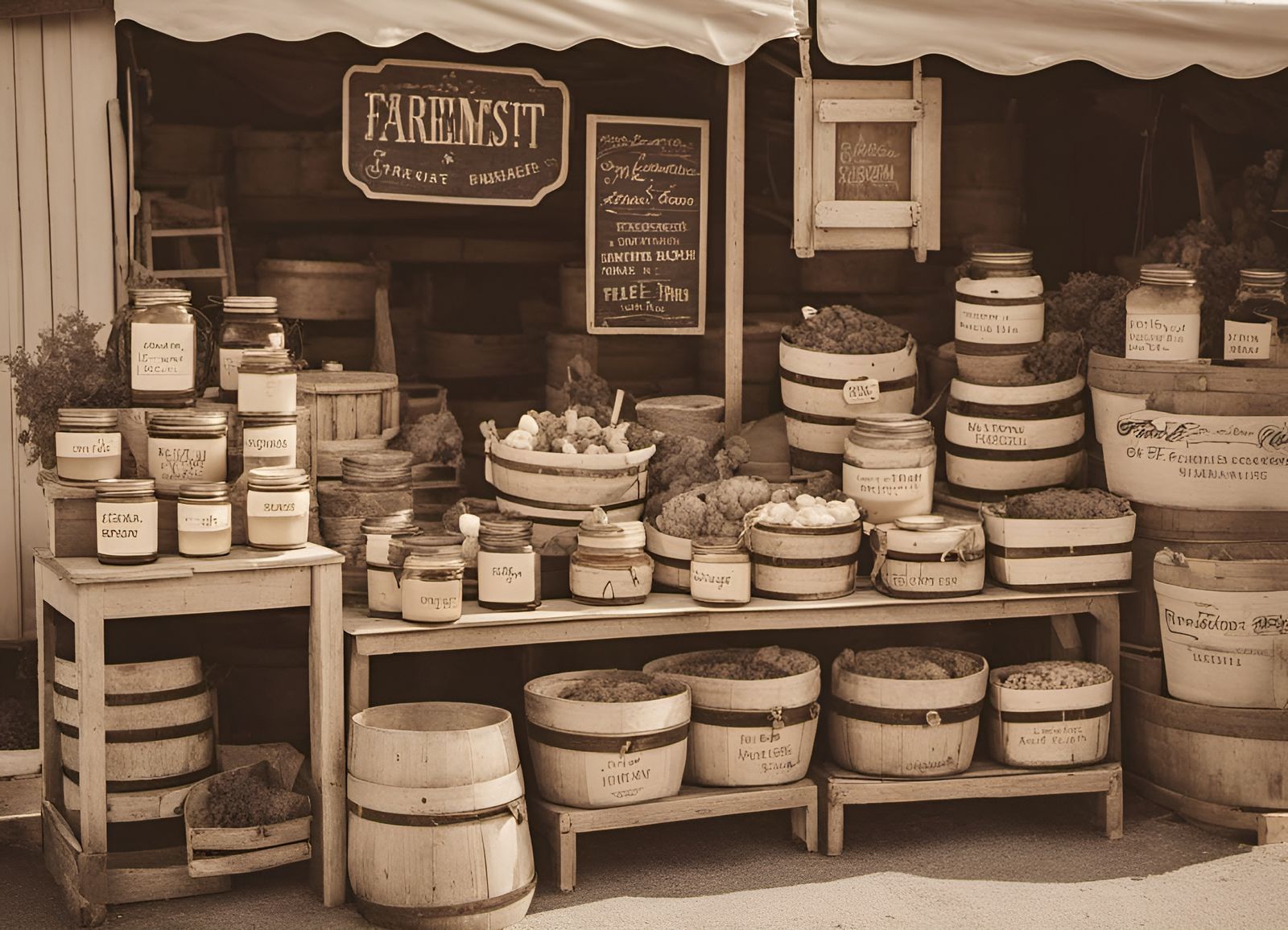 marchรฉ des fermiers - vintage French countryside farmers market