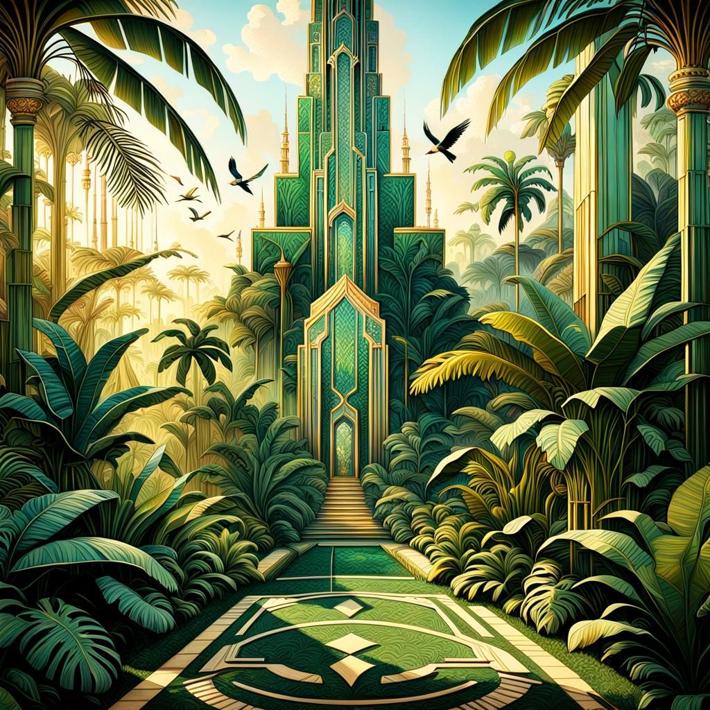 art deco-inspired scene showcasing the enchanting beauty of ...