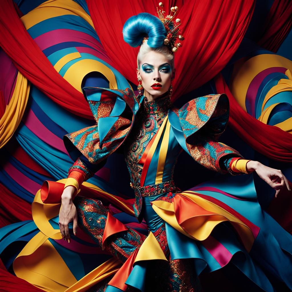 High Fashion Acrobat in Surreal Vogue Cover