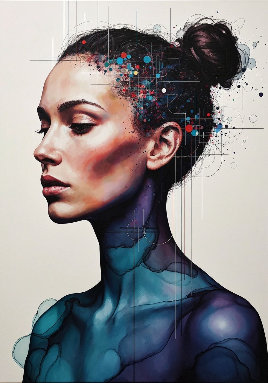 Abstract Portrait of Dissolving Feminine Beauty