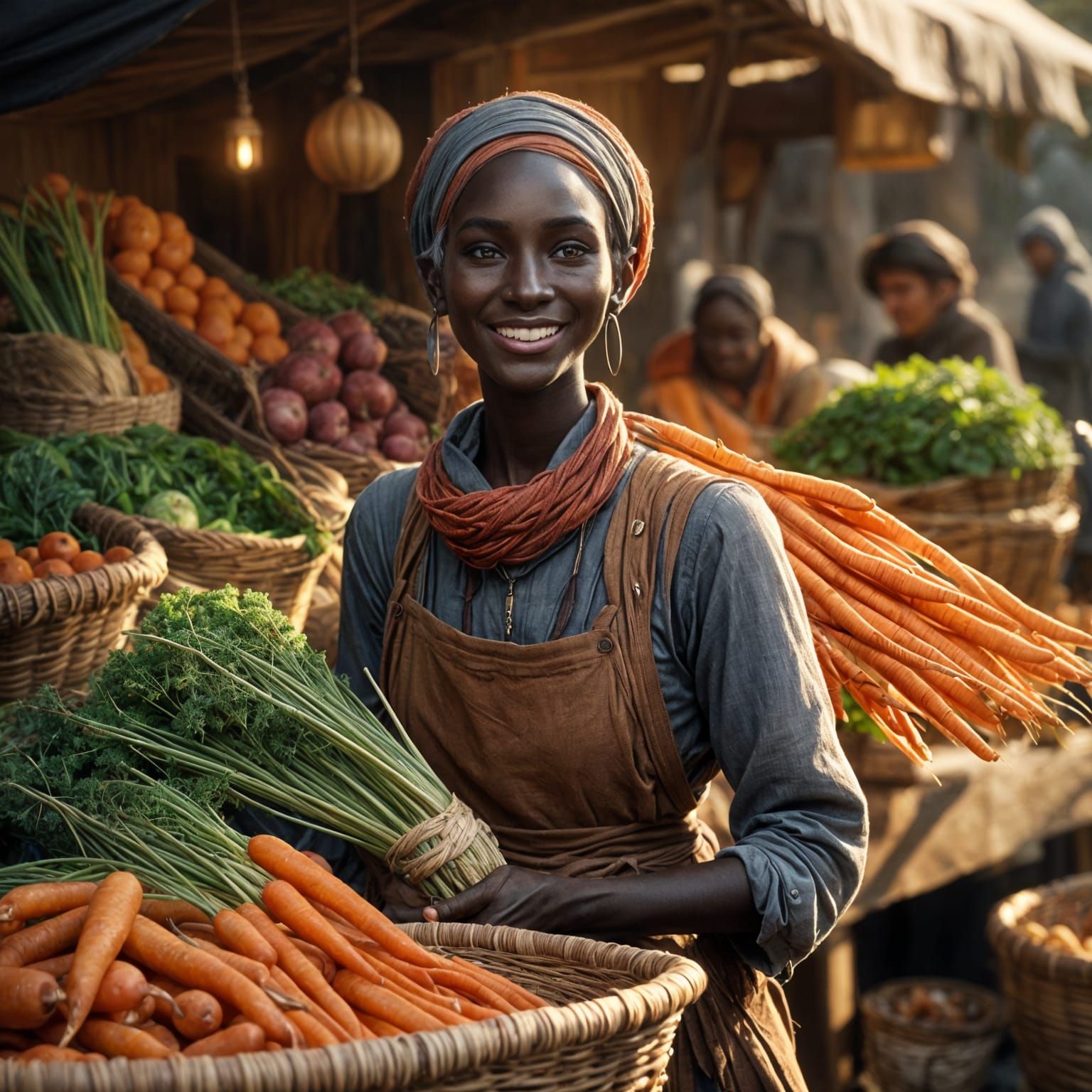 Drow Elf at a Fantasy Farmers' Market