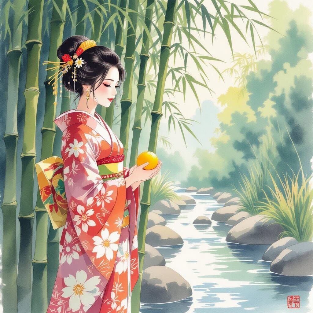 Poeme de Sagano
bamboo 🎋
yuzu 🍋 
water streams 🌊